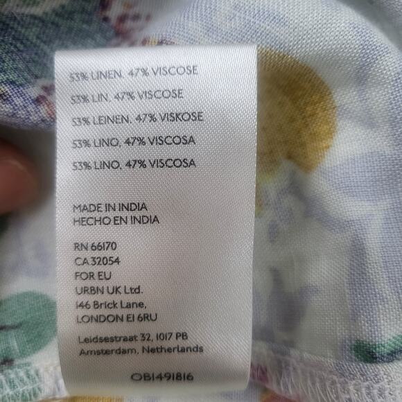 Anthropologie MAEVE CLASSIC SURF SHIRT Linen Blend Tropical Print S $98 - Picture 9 of 9